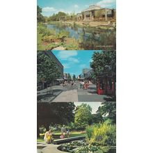 Swindon Shopping Precinct Square Tower Gardens 3x 1970s Postcard s