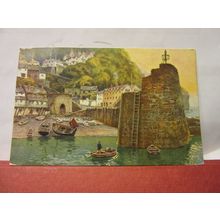 THE HARBOUR, CLOVELLY, DEVON unused vintage postcard by A Vivian Mansell & Co =