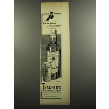 1952 Teacher's Highland Cream Scotch Ad - It's the flavour ..always right!