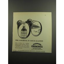 1952 Fleischmann's Churchill Bourbon Ad - The favorite in your glasses