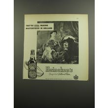 1952 Heineken's Beer Ad - Portrait of artist and wife Saskia by Rembrandt