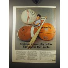 1969 Spalding Sports Equipment Ad - Spalding lets you play ball in the valley