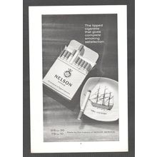 NELSON CIGARETTES "HMS VICTORY" made by SENIOR SERVICE :- Original 1960 Advert