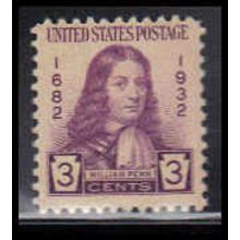 724 3c William Penn Just Clears MNH O3405