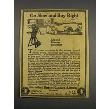 1916 International Harvester Lily Separator Ad