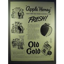 1943 Old Gold Cigarettes Ad - Apple Honey Fresh