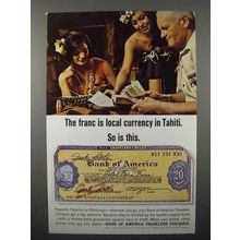 1965 Bank of America Travelers Cheques Ad - Currency