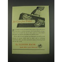 1949 Lloyds Bank Ad - For care-free travel