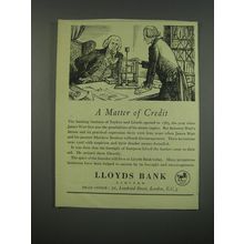 1949 Lloyds Bank Ad - A matter of credit