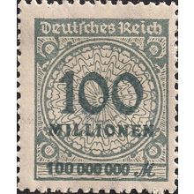 GERMANY, EMPIRE, Inflation, grey 1923, 100000000M
