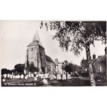 St Dunstans Church Mayfield Sussex Graveyard Antique RPC Postcard