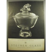 1955 Steuben Glass Ad - Covered Crystal Centerpiece, Designed by George Thompson