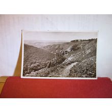 CASTLE DROGO & FINGLE GORGE, DARTMOOR, DEVON used vintage postcard RP 1957 pm =