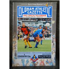 Oldham Athletic v Coventry City FC Match Programme, 3rd September 1991, 1991/92