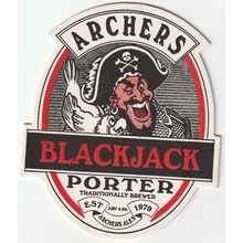 BEER MAT - ARCHERS BREWERY - BLACK JACK PORTER - (Cat 032) - (1992)