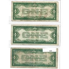 Lot of 3 1928 Funny Back Silver certificates vf
