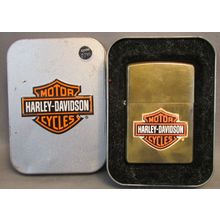 HARLEY DAVIDSON BRASS ZIPPO MOTORCYCLE LOGO LIGHTER 2001