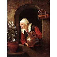 Old_Woman_Watering_Flowers_WGA Poster Canvas Movie Film Print A0 A1 A2 A3 A4 A5