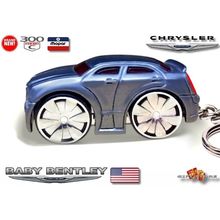 KEYCHAIN GRAY SILVER CHRYSLER 300C CARICATURE BABY BENTEY