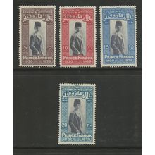 Egypt 155-158, 1929 Prince Farouk, VF, LH (EG477)