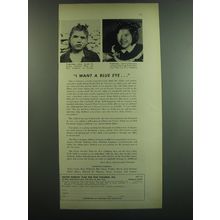 1949 Foster Parents Plan for War Children Ad - I want a blue eye