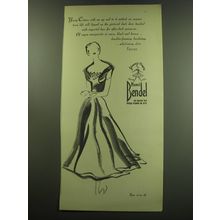 1949 Henri Bendel Young Timers Dress Ad - With an up and to it outlook