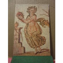 GIRL, MOSAIQUE DU BARDO, TUNISIA unused postcard =