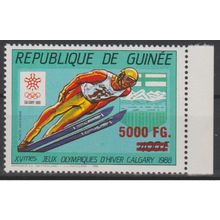 Guinée 2009 Mi. 6765 Surchargé Calgary 1988 Vancouver 2010 Jeux Olympiques Ski