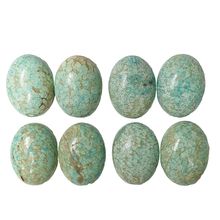 53564 - 4 Pairs Rare Natural Australian Snowflake Turquoise 16x12 mm Oval Cabs