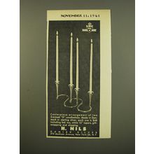 1961 H. Nils S Candlesticks Advertisement - Centerpiece arrangement