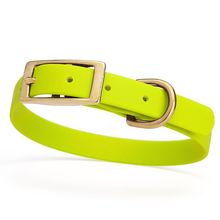 Dog Pet Collar with Brass Hardware Size S W 5/8” L 12” - 15” Safety Yellow