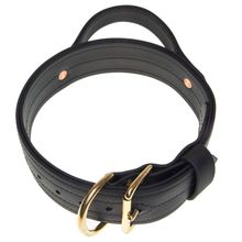 Dog Pet Agitation Collar with Handle Black W 2" L 14"-16"