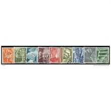 1949 9 different values - #483 fine used (o)