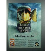 1972 Quaker Oats Ad - Baby, It Lights Your Fire