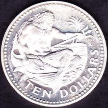 1976 Barbados $10 Silver Proof Coin 10th Anniversary of Independence