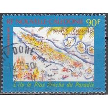 Nouvelle-Calédonie 1995 Michel 1032 O Cote (2005) 3.00 € Carte de l'île