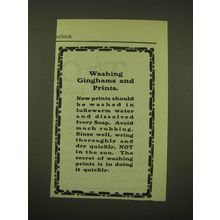 1902 Ivory Soap Ad - Washing ginghams and prints