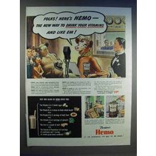 1942 Borden's Hemo Drink Ad - Drink Your Vitamins