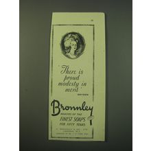 1942 Bronnley Soap Ad - There is proud modesty in merit Dryden