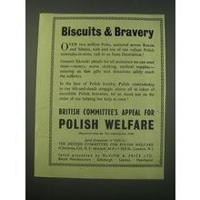 1942 British Committee's Appeal for Polish Welfare Ad - Biscuits & Bravery