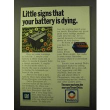 1971 Delco Energizer Battery Ad - Signs Battery Dying