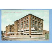 MA Lawrence Wood Worsted Mills Street View Large Old Factory Building Hors~954