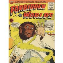 Forbidden Worlds Sci Fi 1950s Comic Evolution Man To Ape Postcard