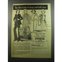 1975 Roaman's Fashion Ad - The slim look in large and half sizes