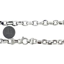 Real 925 Sterling Silver Oval High Polished Cable Link Chain Necklace 27 Inches