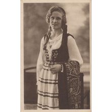 Iceland Ladies Costume Fashion Upphlutur-Bodice and Tail Cap Old Postcard