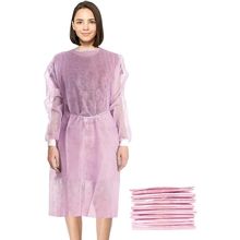 Disposable Isolation Gown X-Large, Pack of 50 Pink Disposable Gowns with Slee...