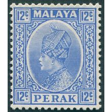 Perak 1936 12c bright ultramarine SG95 unused