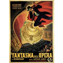 The Phantom Of The Opera- Italian 1943 Poster Canvas Movie Film Print A0 A1 A2 A