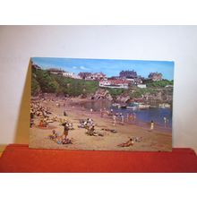 THE HARBOUR and BEACH, NEWQUAY, CORNWALL. unused postcard by E T W Dennis (a) =